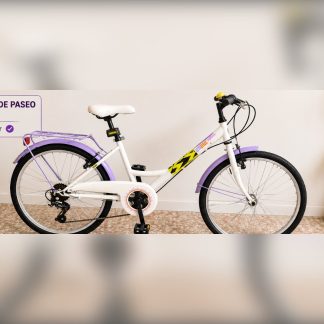 Bicicleta de paseo 20"-24" blanca y lila